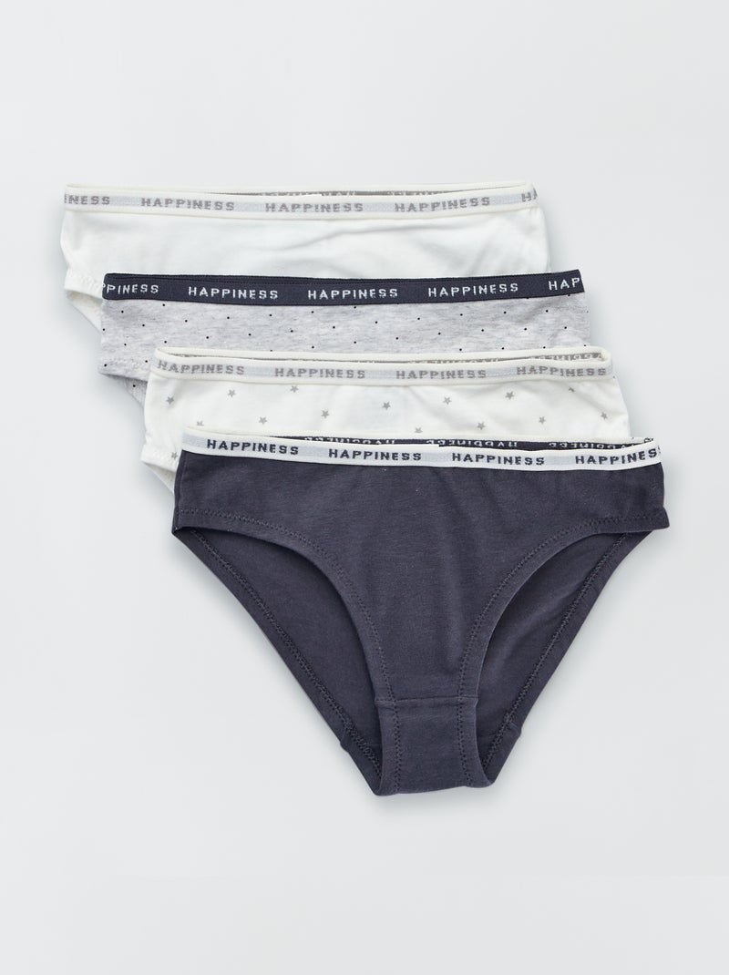 Pack de 4 braguitas estampadas BLANCO - Kiabi