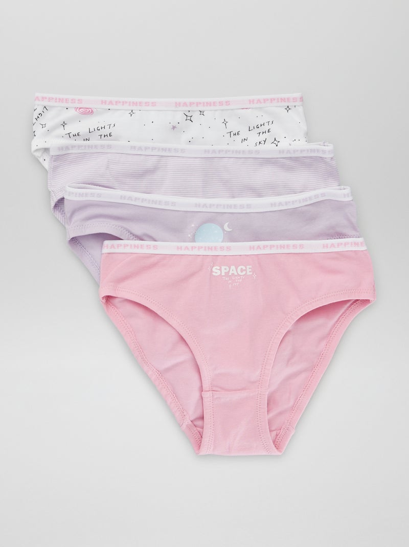 Pack de 4 braguitas estampadas PURPURA - Kiabi