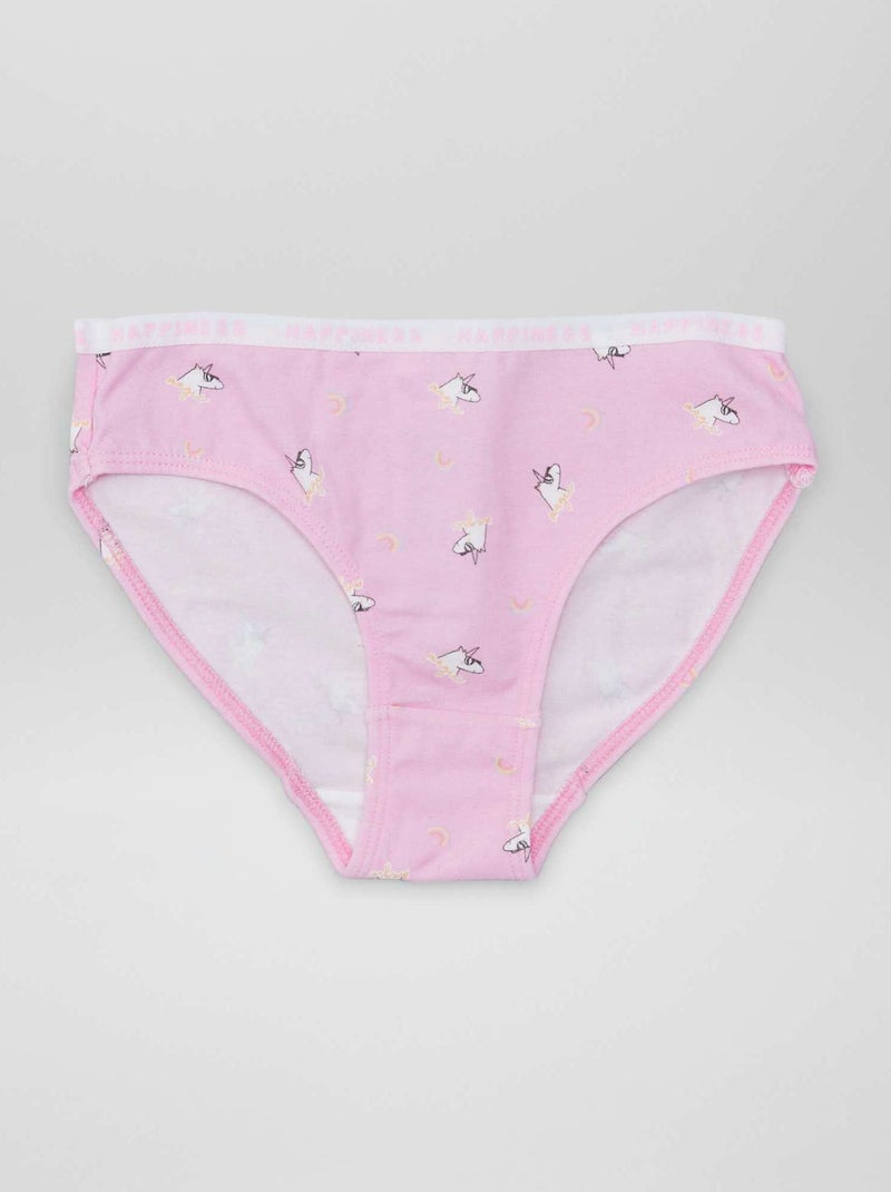Pack de 4 braguitas estampadas ROSA - Kiabi