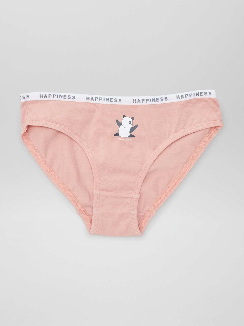 Pack de 4 braguitas estampadas ROSA - Kiabi