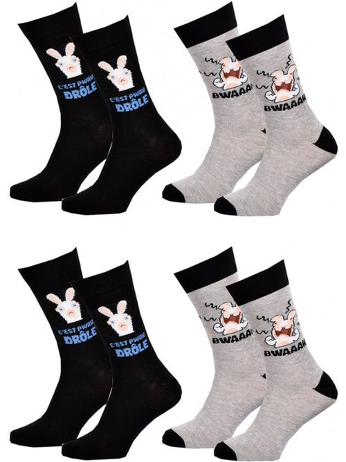 Pack de 4 calcetines adulto licencia fantasías surtido - Kiabi Pack de 4 calcetines adulto licencia fantasías surtido - Kiabi