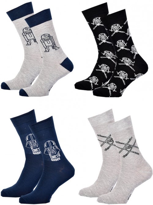 Pack de 4 calcetines adulto licencia fantasías surtido - Kiabi Pack de 4 calcetines adulto licencia fantasías surtido - Kiabi