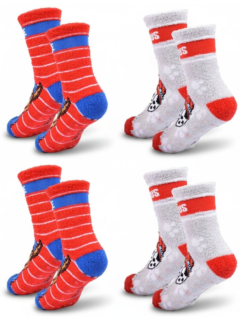 Pack de 4 calcetines antideslizantes niño PAT PATROUILLE Gris rojo - Kiabi