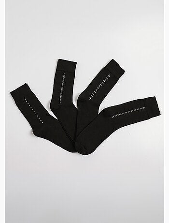 Pack de 4 calcetines con pequeños estampados, color oscuro - AFIBEL