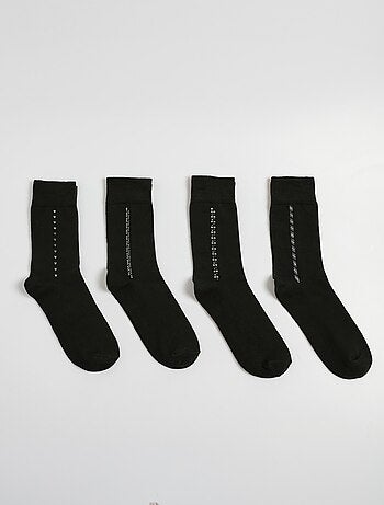 Pack de 4 calcetines con pequeños estampados, color oscuro - AFIBEL