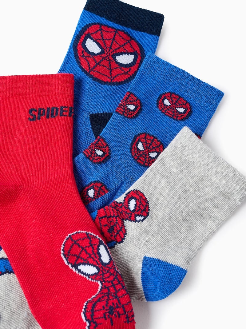 Pack de 4 calcetines de spider-man Azul Rojo Gris - Kiabi