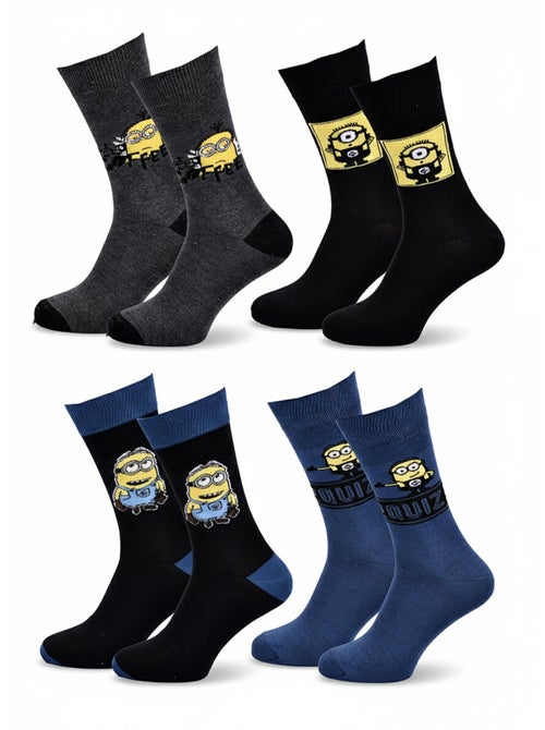 Pack de 4 calcetines hombre Minions Licencia - Kiabi Pack de 4 calcetines hombre Minions Licencia - Kiabi