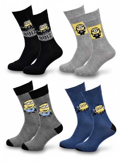 Pack de 4 calcetines hombre Minions Licencia - Kiabi Pack de 4 calcetines hombre Minions Licencia - Kiabi