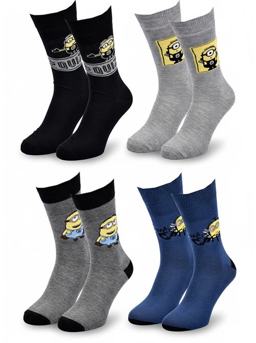 Pack de 4 calcetines hombre Minions Licencia - Kiabi Pack de 4 calcetines hombre Minions Licencia - Kiabi