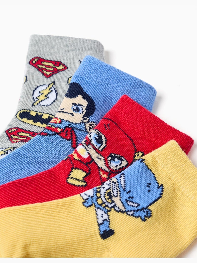 Pack de 4 calcetines Super Friends Azul Rojo Gris - Kiabi