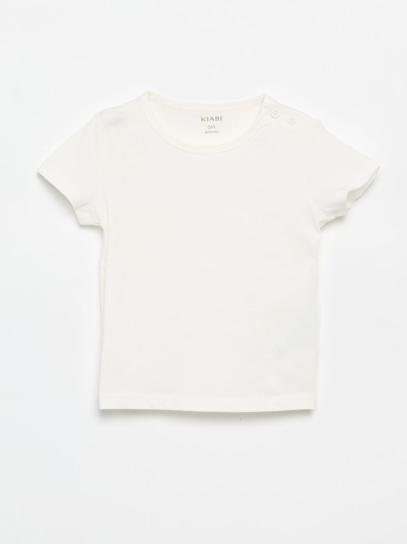 Pack de 4 camisetas lisas Blanco - Kiabi