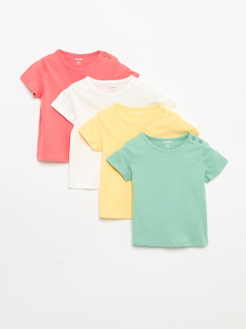 Pack de 4 camisetas lisas - Kiabi Pack de 4 camisetas lisas - Kiabi