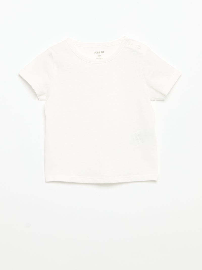 Pack de 4 camisetas lisas Blanco - Kiabi