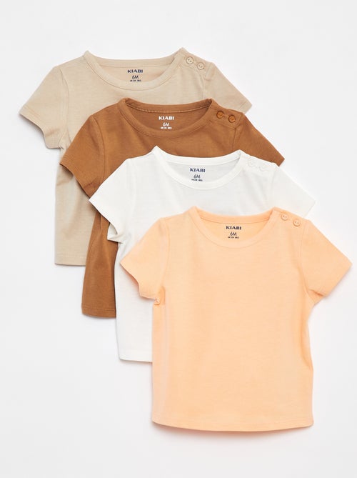 Pack de 4 camisetas lisas - Kiabi