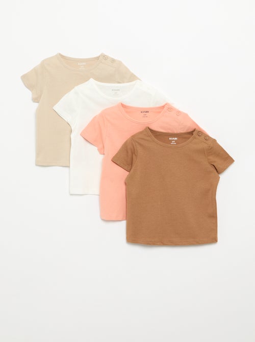 Pack de 4 camisetas lisas - Kiabi