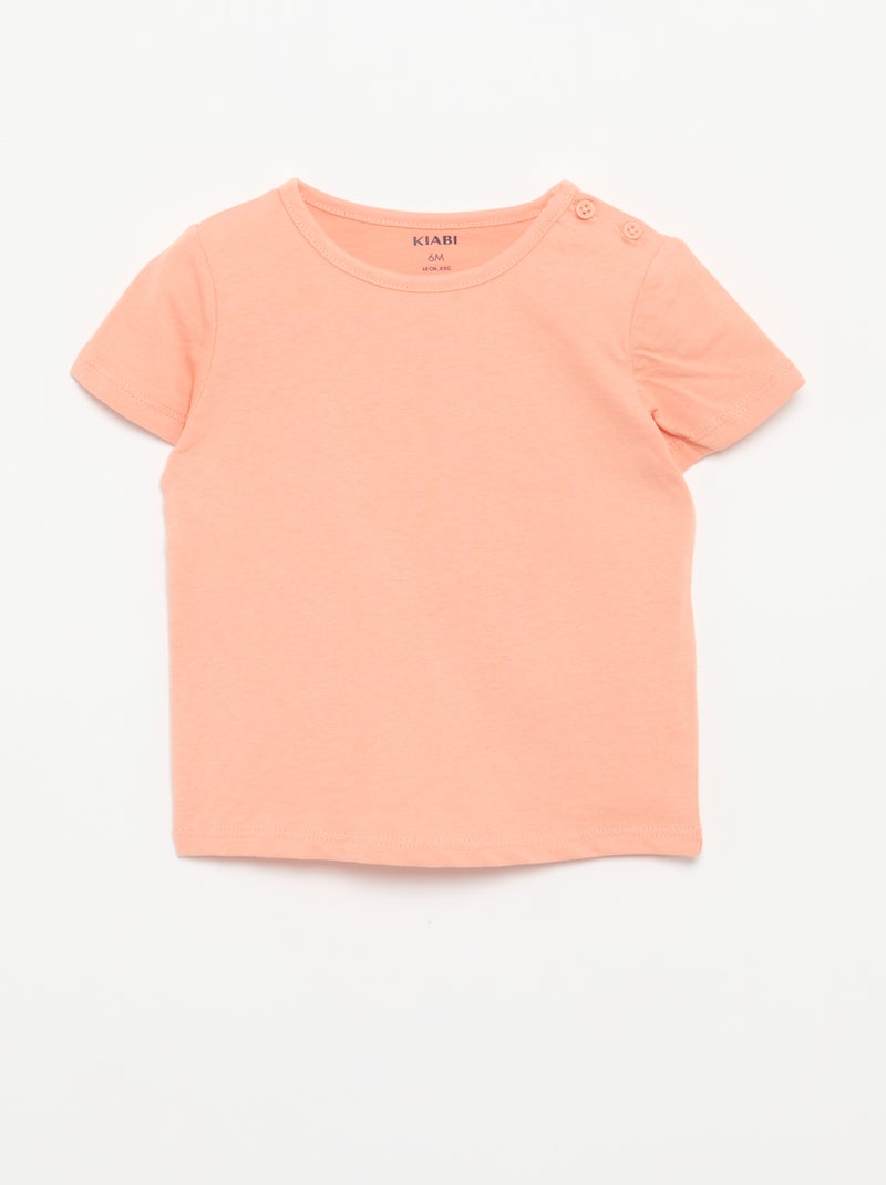 Pack de 4 camisetas lisas Naranja - Kiabi