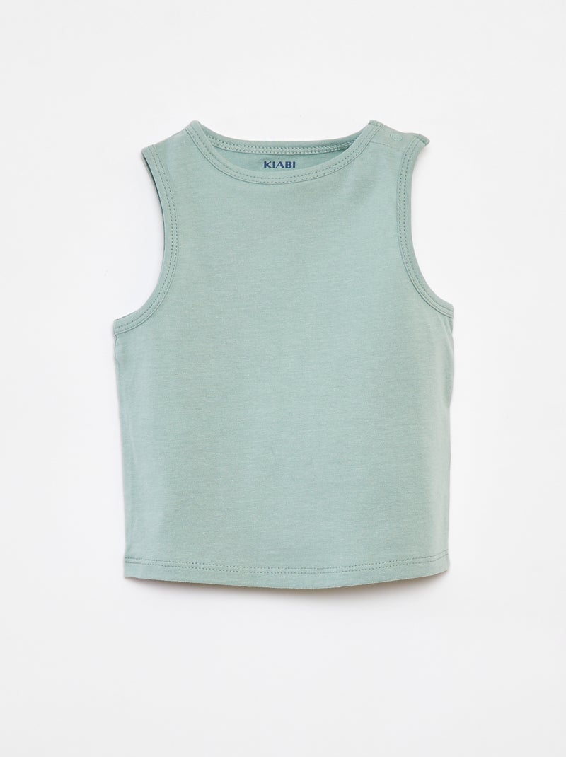 Pack de 4 camisetas lisas sin mangas BLANCO - Kiabi