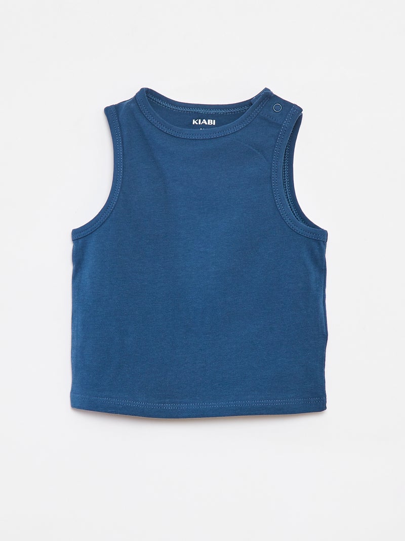 Pack de 4 camisetas lisas sin mangas BLANCO - Kiabi