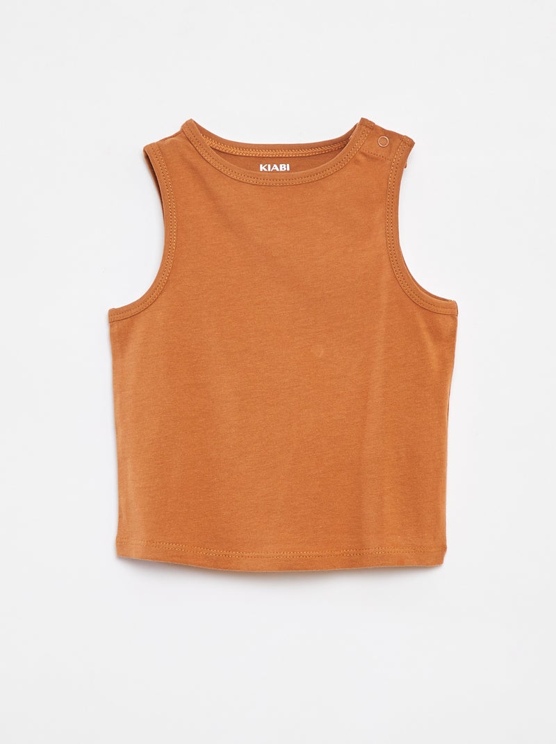 Pack de 4 camisetas lisas sin mangas BLANCO - Kiabi