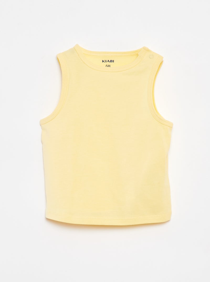 Pack de 4 camisetas lisas sin mangas BLANCO - Kiabi