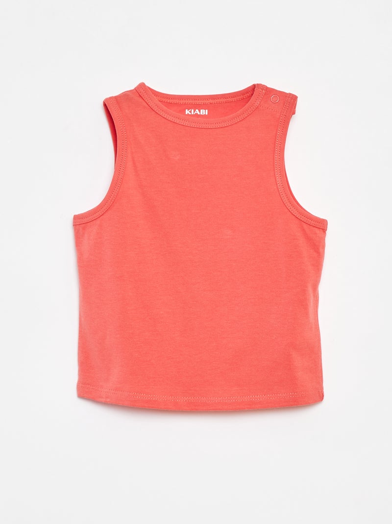 Pack de 4 camisetas lisas sin mangas BLANCO - Kiabi