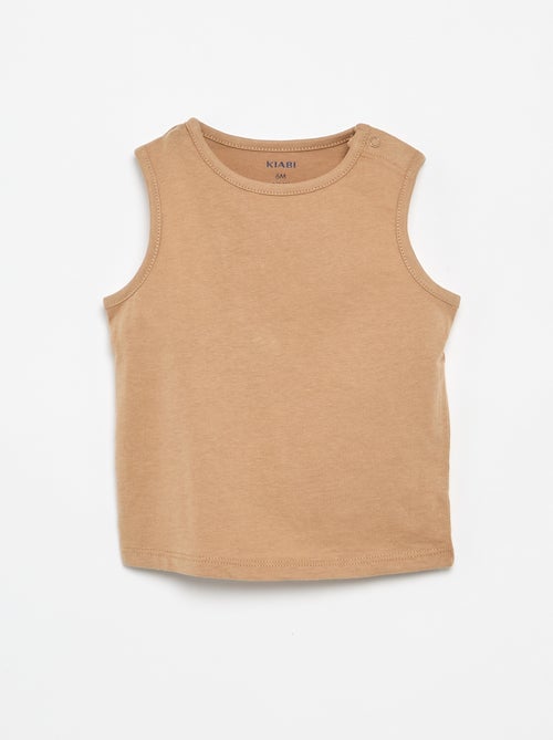 Pack de 4 camisetas sin mangas lisas - Kiabi