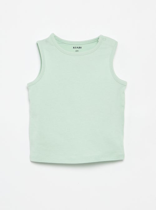 Pack de 4 camisetas sin mangas lisas - Kiabi