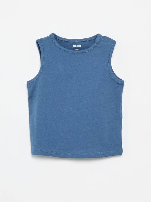 Pack de 4 camisetas sin mangas lisas - Kiabi