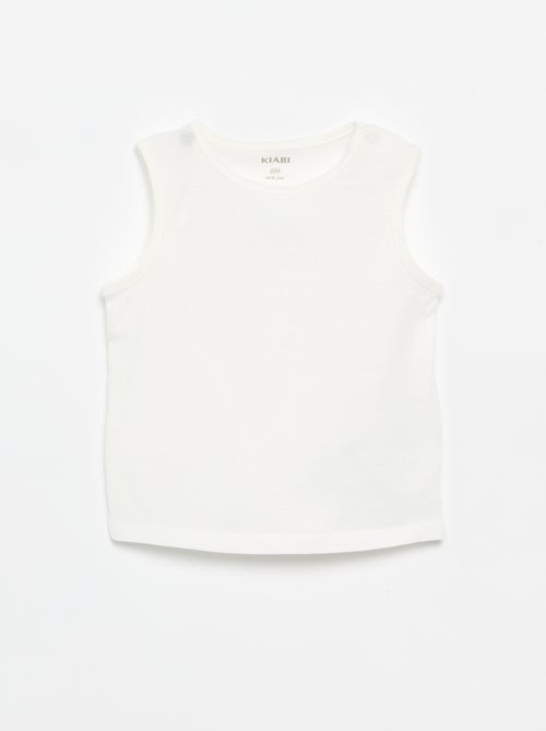 Pack de 4 camisetas sin mangas lisas - Kiabi
