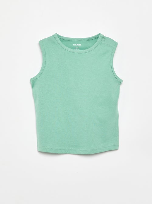 Pack de 4 camisetas sin mangas lisas - Kiabi