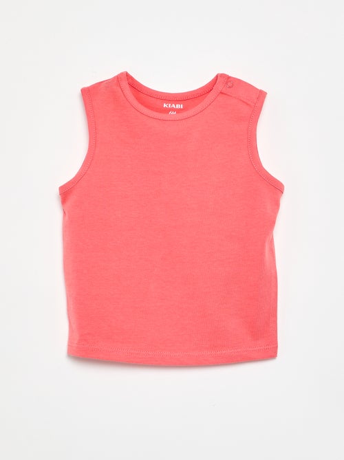 Pack de 4 camisetas sin mangas lisas - Kiabi