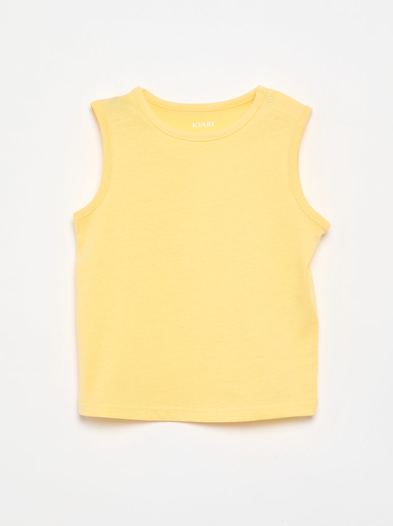 Pack de 4 camisetas sin mangas lisas Blanco - Kiabi