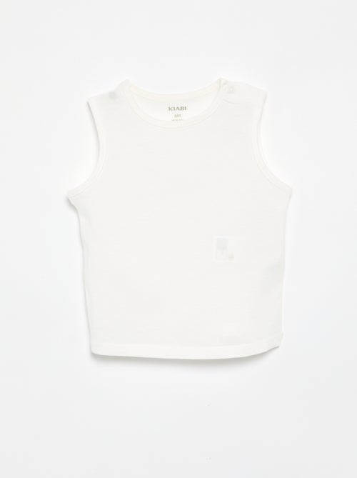 Pack de 4 camisetas sin mangas lisas - Kiabi