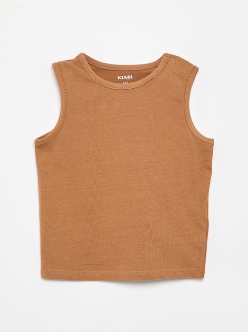 Pack de 4 camisetas sin mangas lisas - Kiabi