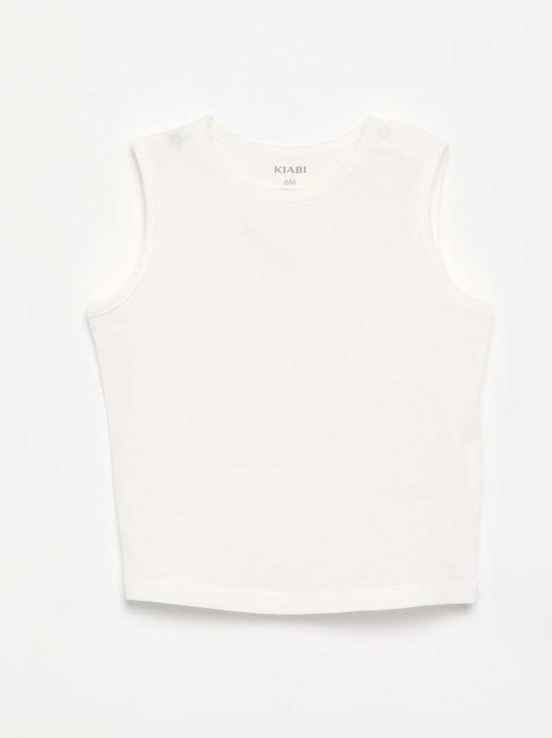 Pack de 4 camisetas sin mangas lisas Naranja - Kiabi