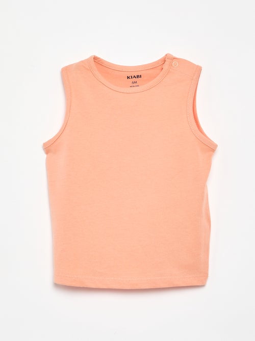 Pack de 4 camisetas sin mangas lisas - Kiabi