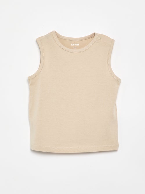 Pack de 4 camisetas sin mangas lisas - Kiabi