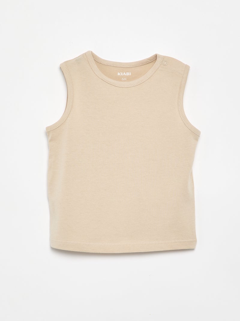 Pack de 4 camisetas sin mangas lisas Naranja - Kiabi