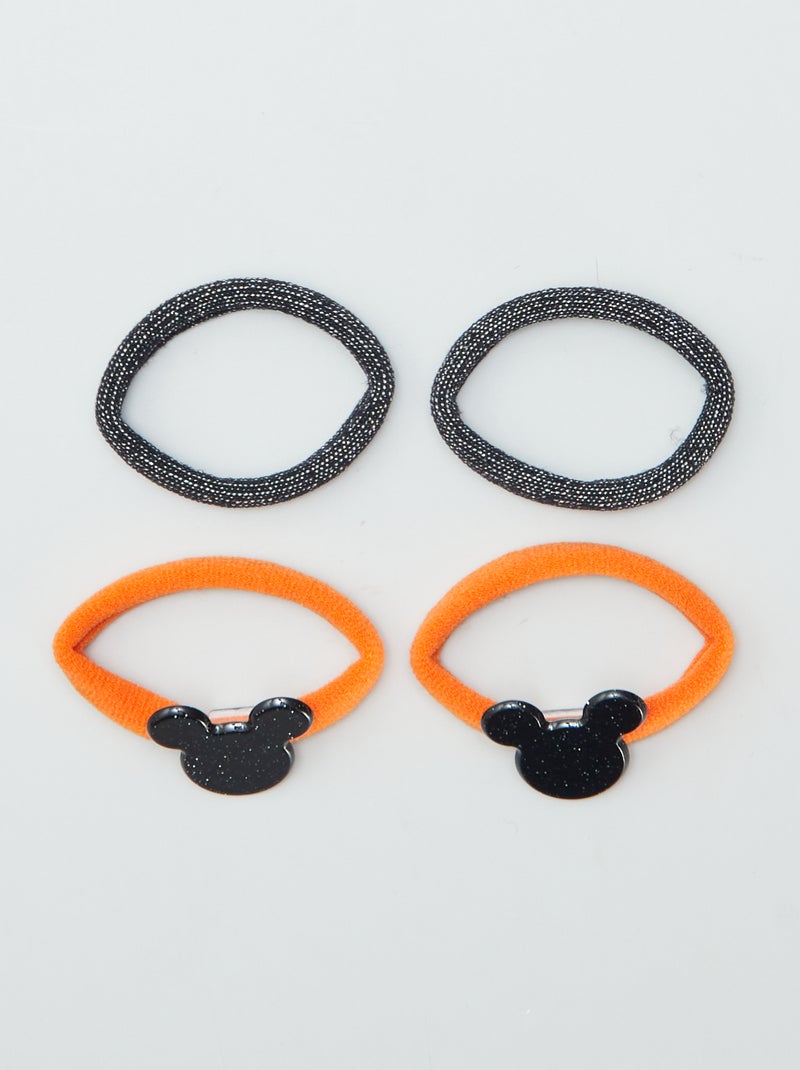 Pack de 4 coleteros elásticos 'Mickey' 'Disney' - Halloween NEGRO - Kiabi