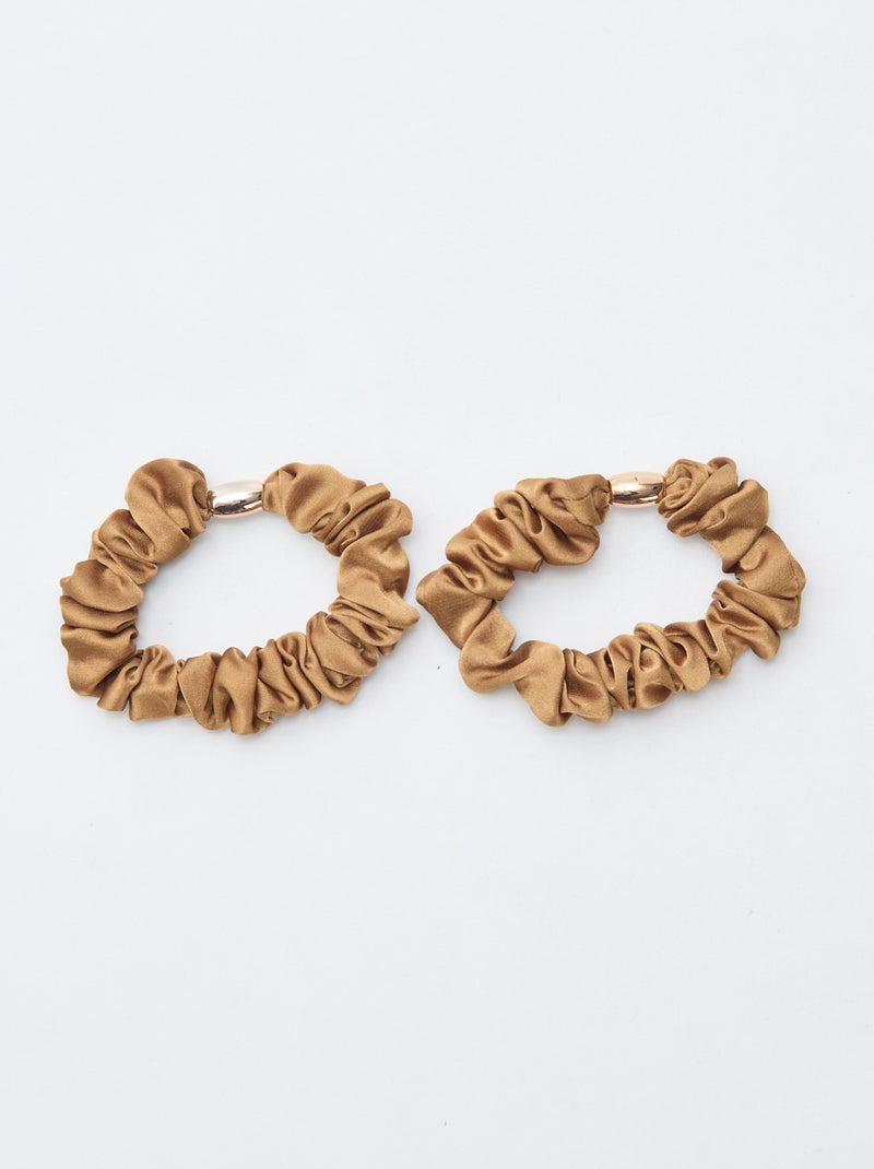 Pack de 4 coleteros satinados Beige - Kiabi