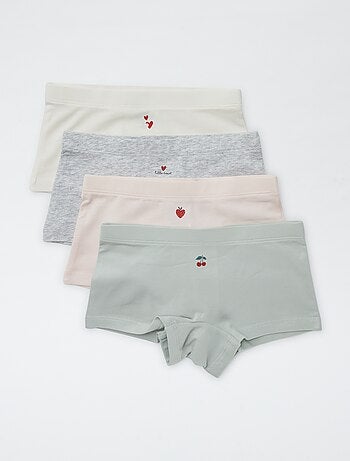 Pack de 4 culottes estampados 'fruta'