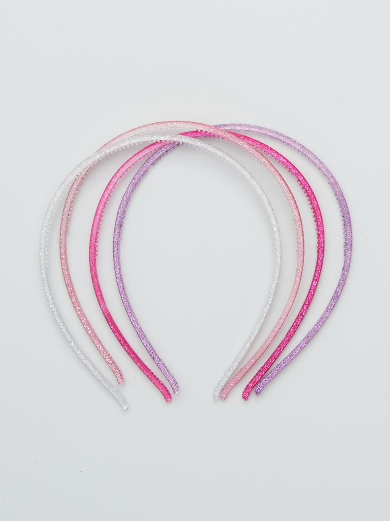 Pack de 4 diademas con brillos rosa - Kiabi
