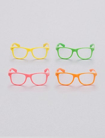 Pack de 4 gafas fluorescentes sin cristales - Kiabi