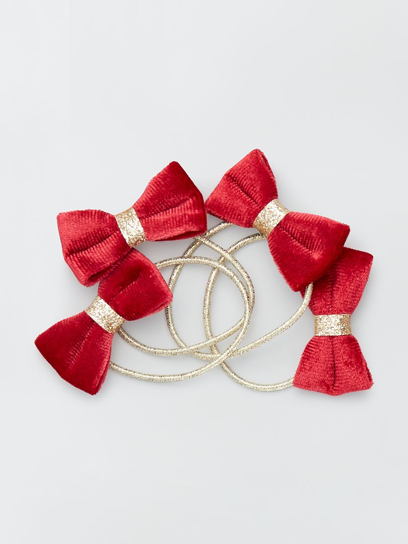 Pack de 4 gomas de lazo de terciopelo ROJO Kiabi 2.50€ Pack de 4 gomas de lazo de terciopelo ROJO Kiabi 2.50€