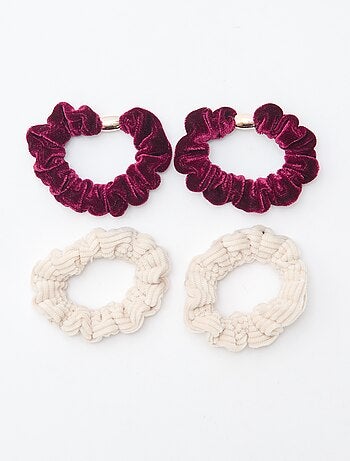 Pack de 4 gomas de pelo de terciopelo