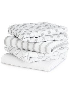 Trapitos - Pack de 4 mantas para bebé con estampado de fantasía