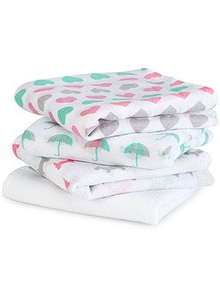 Trapitos - Pack de 4 mantas para bebé con estampado de fantasía