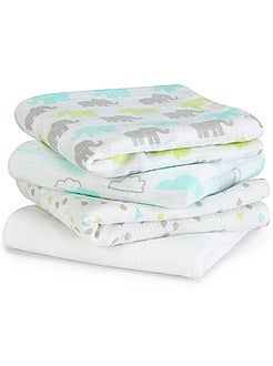 Trapitos - Pack de 4 mantas para bebé con estampado de fantasía