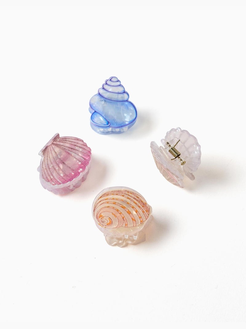 Pack de 4 mini pinzas de concha Multicolor - Kiabi