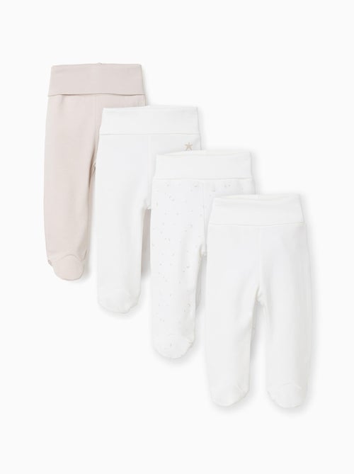 Pack de 4 pantalones con pies 100% algodón - Kiabi Pack de 4 pantalones con pies 100% algodón - Kiabi